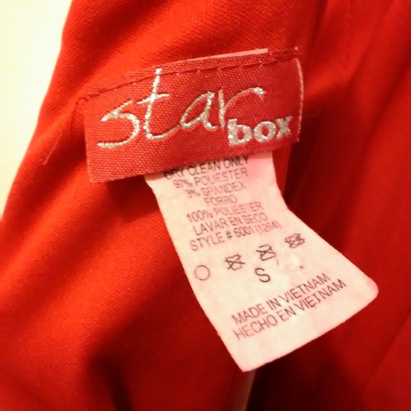 Star Box red STRAPLESS "bubble" DRESS size S; - Picture 5 of 8